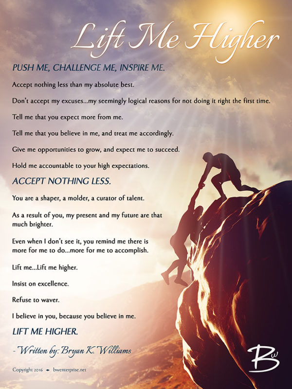 Lift Me Higher Poster - Rock Climbers